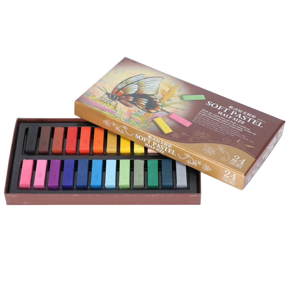 Powder Pastel Sticks Soft Color Painting Pens Chalks Paint Sketch Artist Art Supplies24 Colors