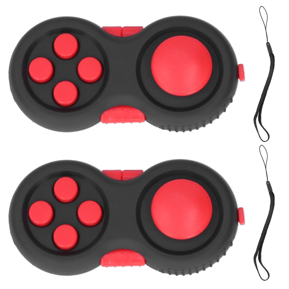 2Pcs Skin Picking Pad Toy Anxiety Stress Relief Fingertip Toy Children Adults Hand Gift(Black Red )