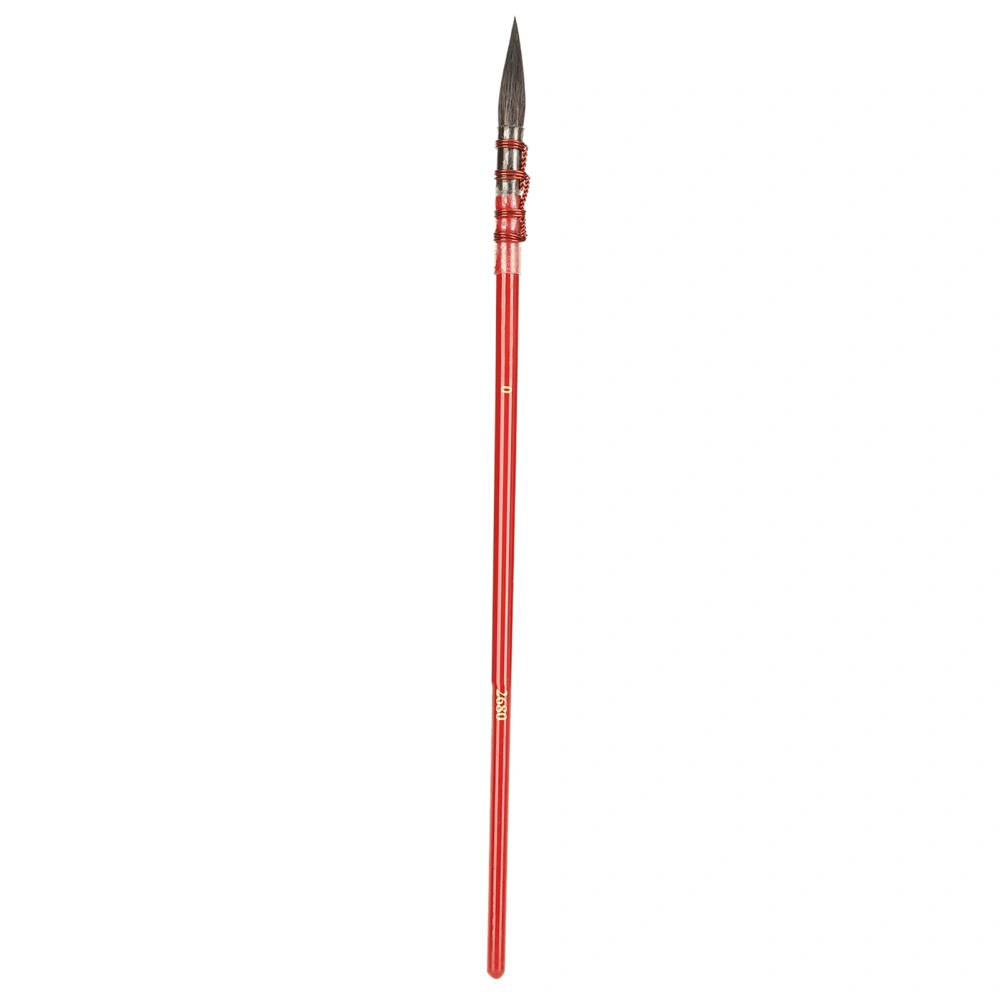 Watercolor Paint Brush Squirrel Hair Tip Red Handle Hand Tie Iron Circle Acrylic Artist SupplyRed No. 1