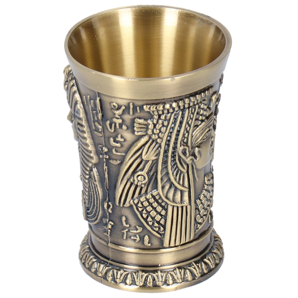 Vintage Egyptian Wine Glass Innovative Carving Pattern Drinking Cup for Home Office Bar Collection