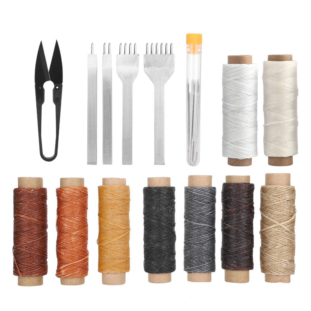 1 Set Leather Sewing Kit Hand Stitching Waxed Thread Needle DIY Crafting Project Tool