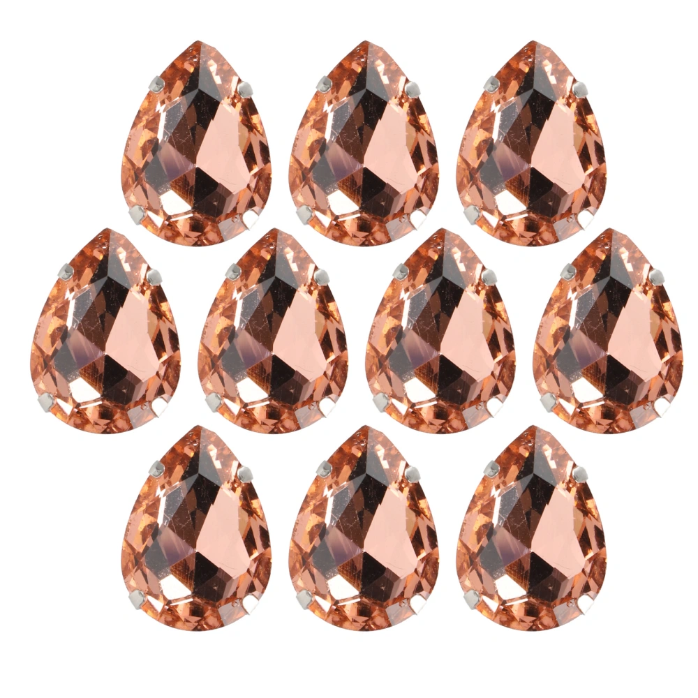 10pcs Sew On Rhinestones Crystals Shiny Buttons Decoration for DIY Crafts Clothes Shoes Bags(0.71 x 0.75in Pink DropShaped )