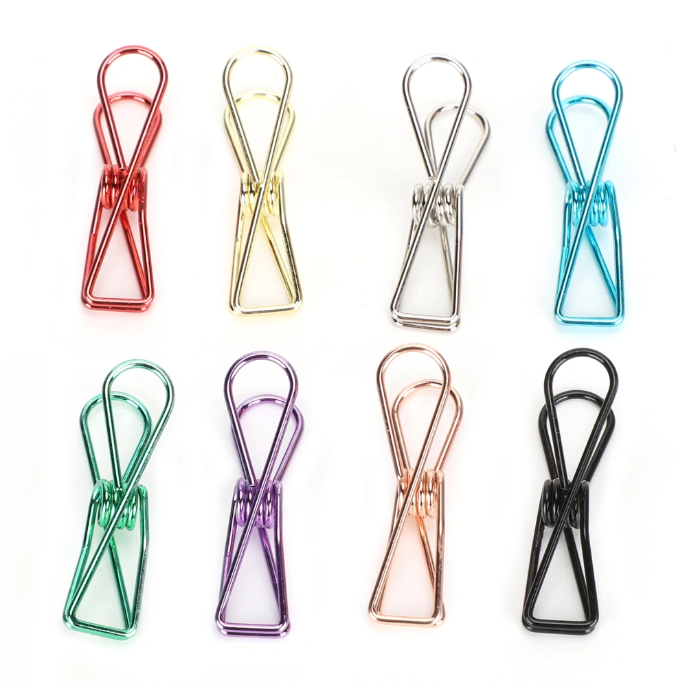 40Pcs Metal Small Clips Hollow Fish Shape Color Bag Sealing Bill Paper Holder Office Stationery