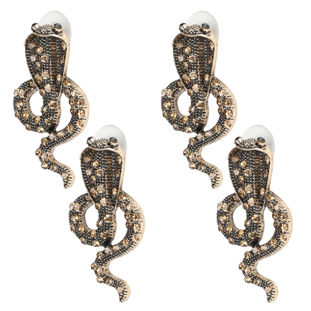 3 Pairs Earrings Alloy Fashion Diamond Little Snake Pattern Ear Dangle Exquisite Jewelry