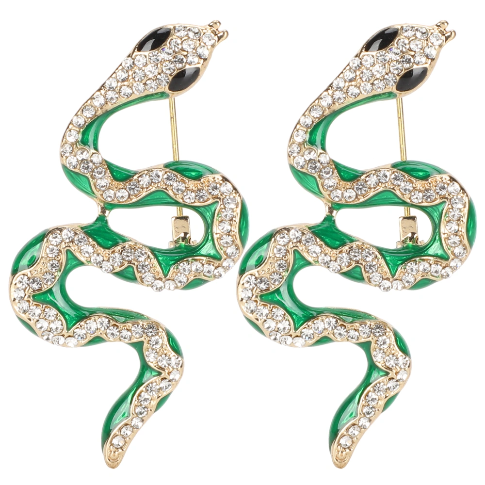 2Pcs Snake Brooch Alloy Unisex Women Men Animal Design Brooch Badge Bag Shirt Lapel Pin