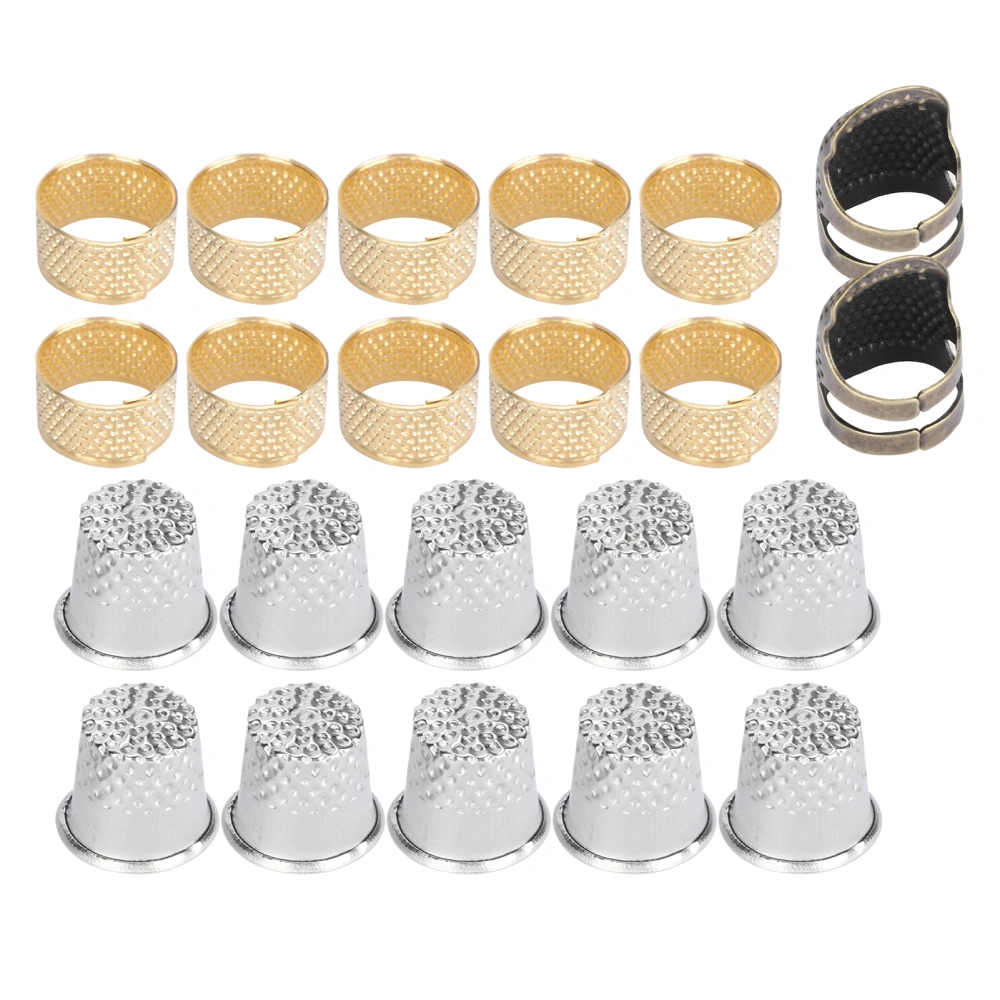 Sewing Thimble Set Adjustable Brass Fingertip Protection Handcraft Knitting Supplies