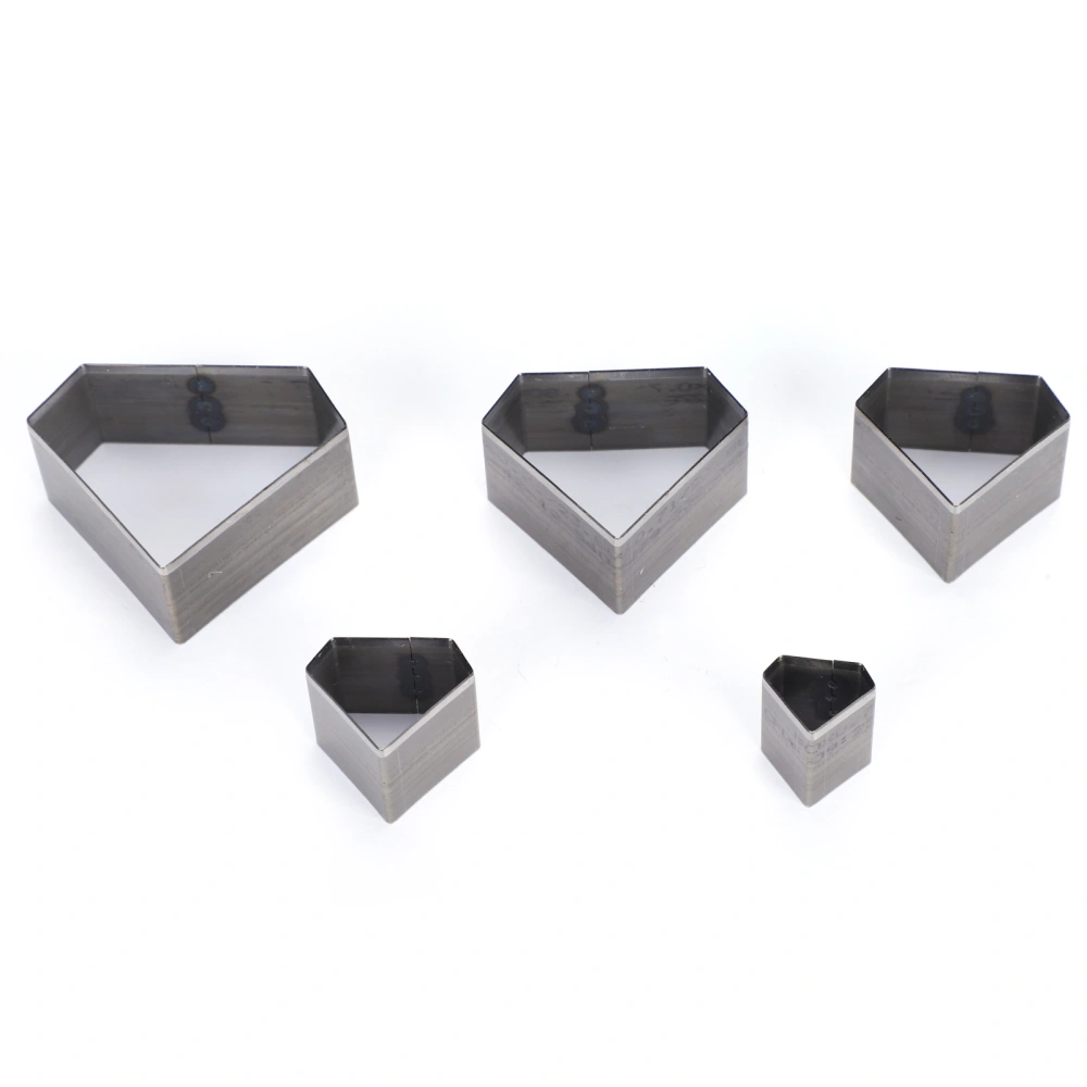 5Pcs Leather Punch Die Set Cutter Hollow Diamond Shaped Cutting Mold Punching Craft DIY Tool