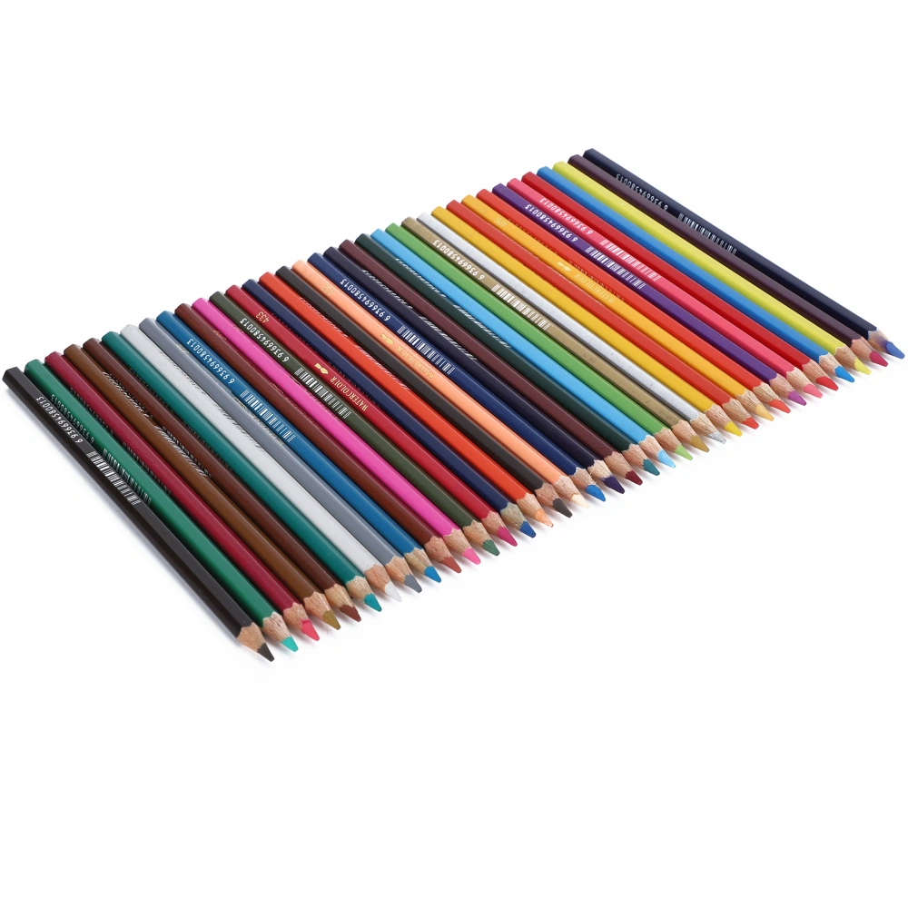 36Pcs Colored Pencil Water‑Soluble Iron Bucket Packed Multicolor Children's Painting Tools