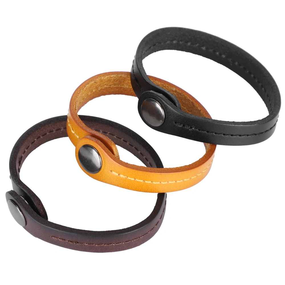 3Pcs Leather Bracelet Punk Vintage Wristband Hand Decoration for Man Lady Students