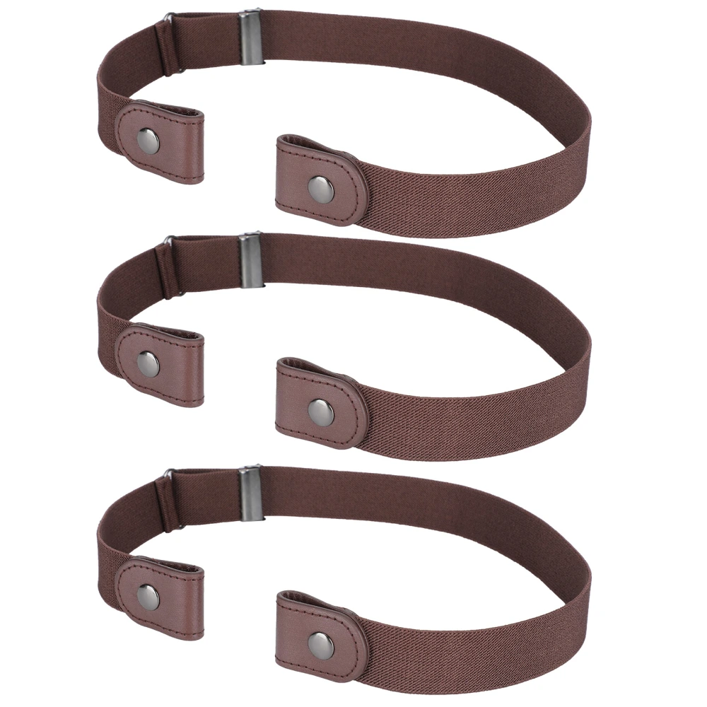 3 Set Elastic Belt Fashion Stretch with Buckle Clothing Accessories for Woman ManBrown