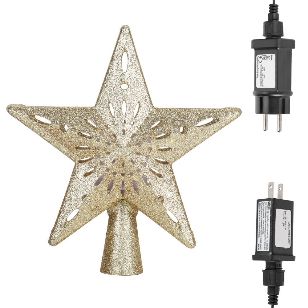 LED Snowflake Projector Lamp Light Snowflake Rotating Christmas Decoration GoldenUS Plug 110V