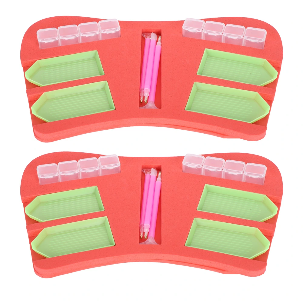 2 Set Diamond Painting Accessories Tray Organizer Holder Multi‑Batch Container Pen Tool Kit