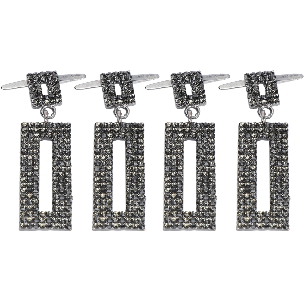 4Pcs Shoe Buckle Rectangular Shoe Clip for Party Decoration Wedding DIY Craft AccessoriesGray