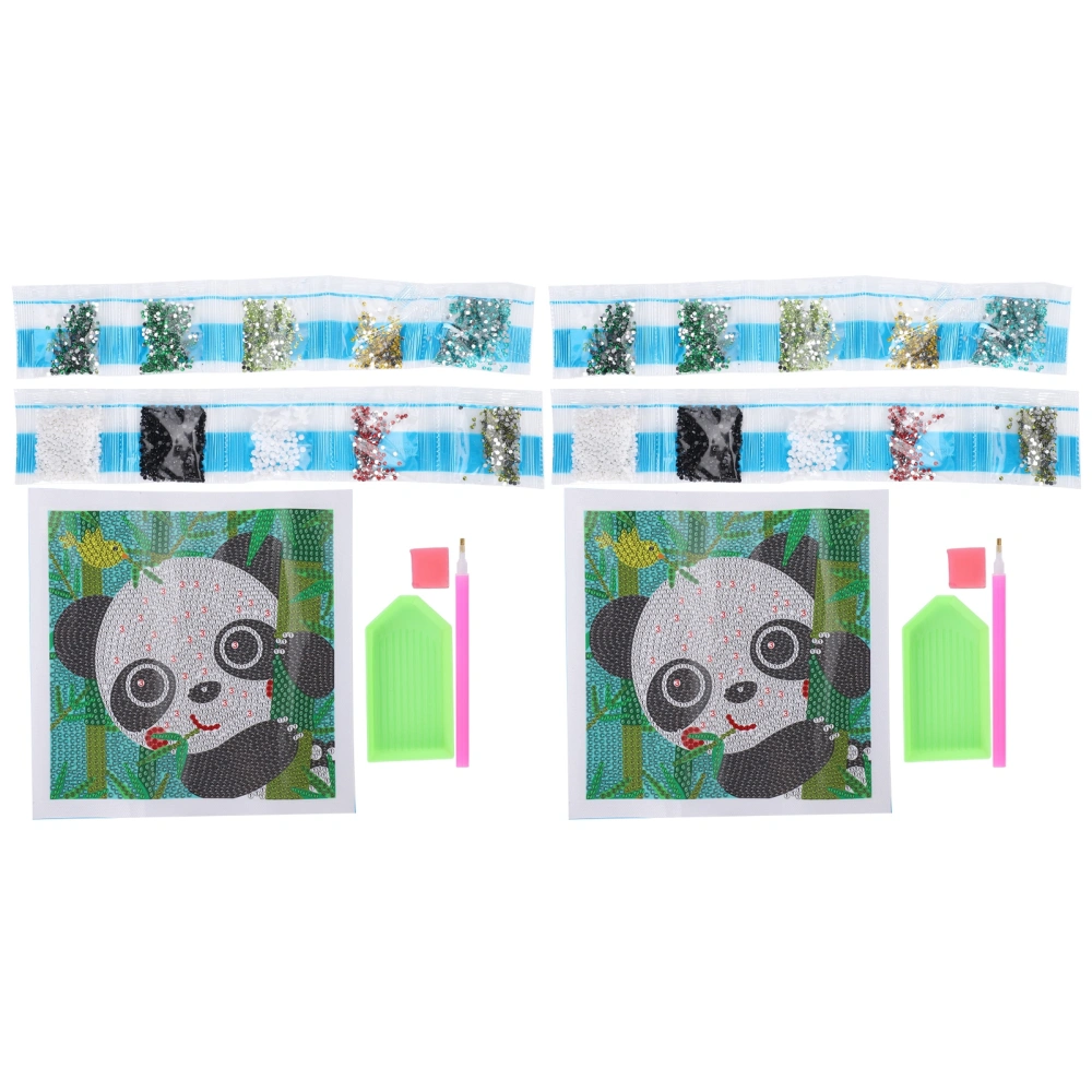 2 Set 5D Diamond Painting Resin DIY Embroidery CrossStitch Decoration Craft Set Panda Pattern