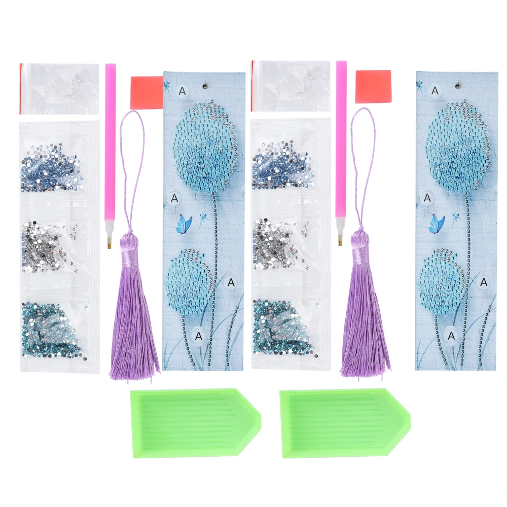 2 Sets Diamond Painting Kit 5D Students DIY Bookmark Dandelion Pattern with Tassel