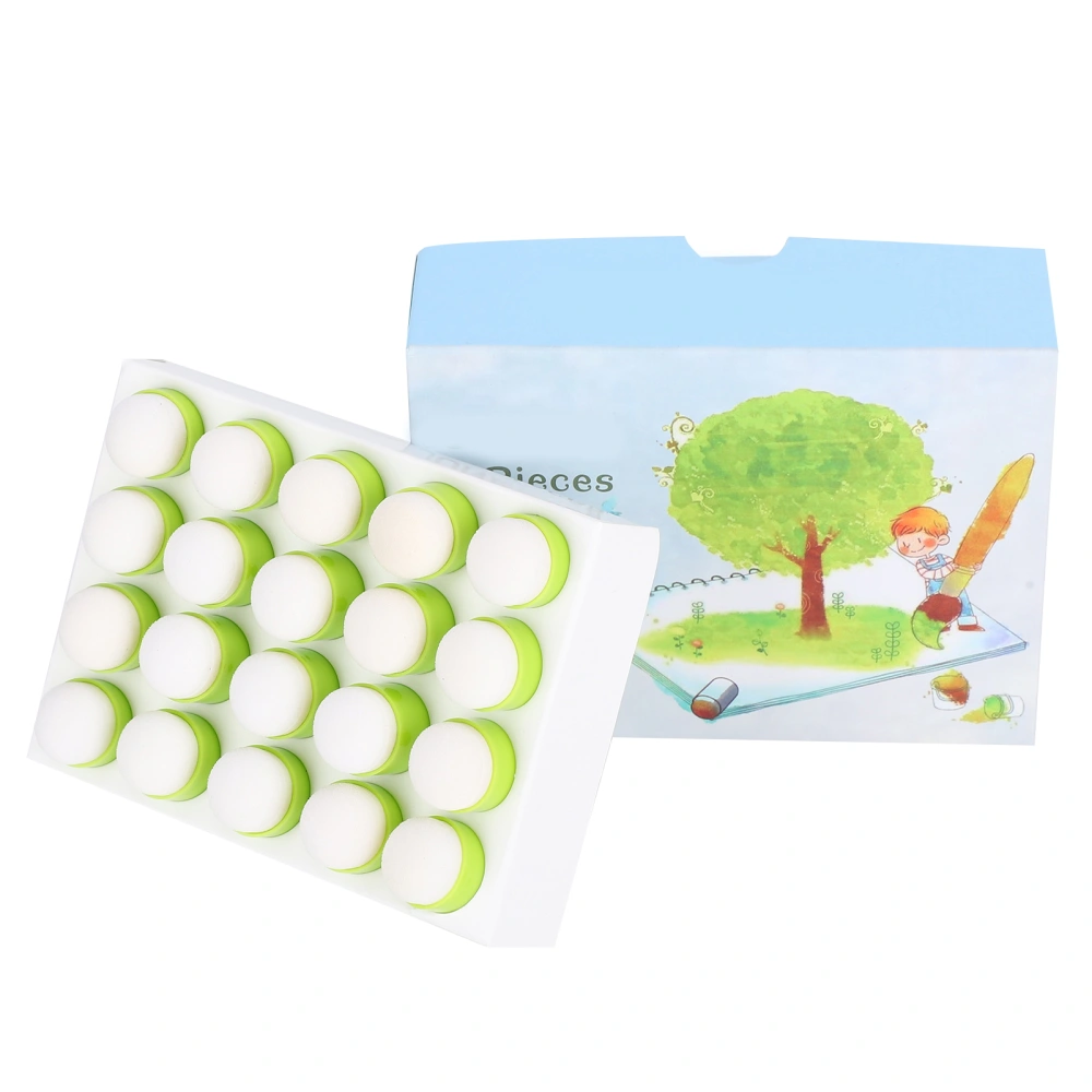 20Pcs Finger Sponge Daubers Green Children DIY Painting Ink Pad Stamping Tools Boxed