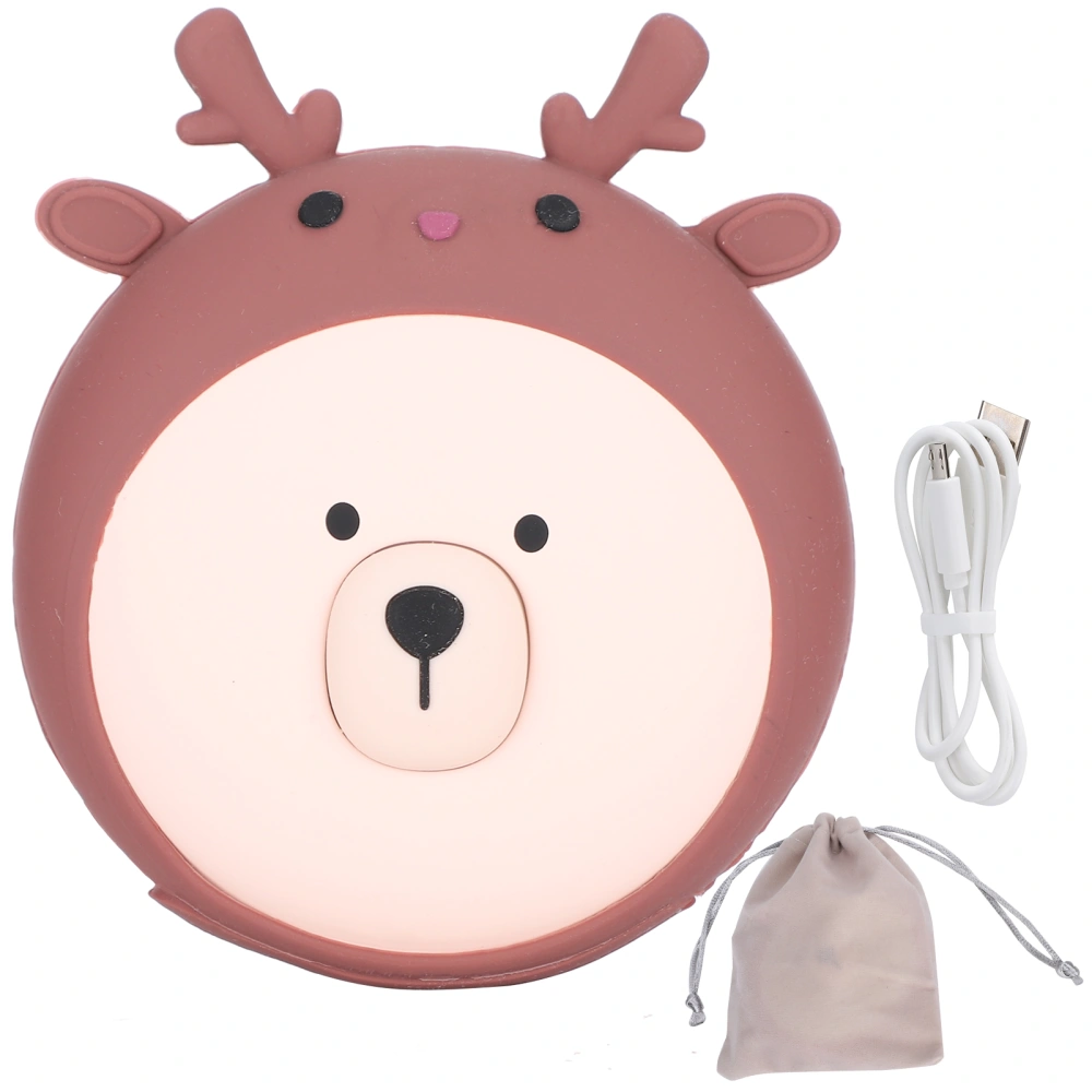 Winter Mobile Power Bank Portable Electric Hand Warmer Brown Elk for Working Studying