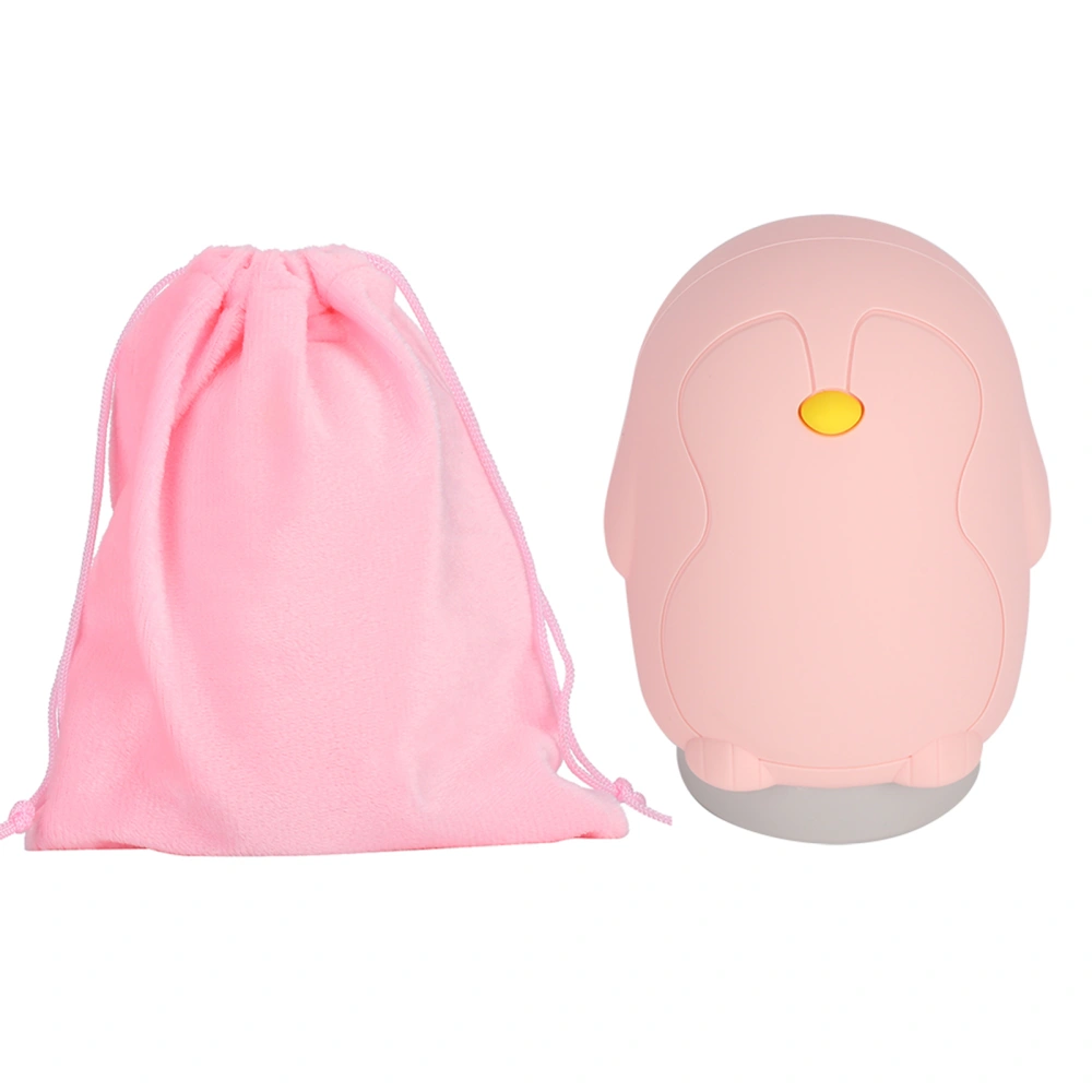 Silicone Hot Water Bag Pink Water&#8209;Filled Hand Warmer Cartoon Bottle with Cloth Bag