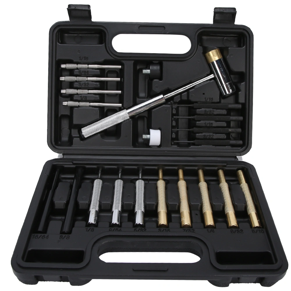 21Pcs Punch Set Mechanical Installation Round Punches Maintenance Tool Kit Box