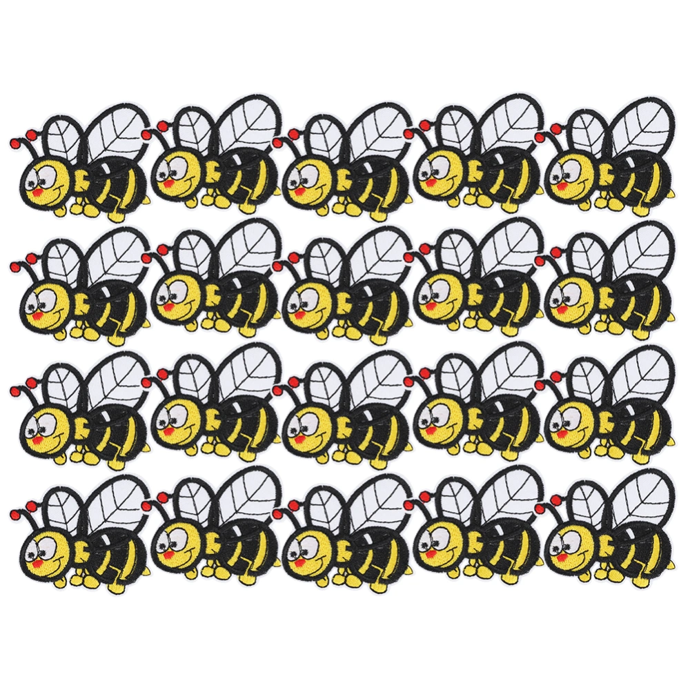 20Pcs Embroidery Cloth Stickers Bee Insect Iron Patches Clothes Backpack Clothing Accessories