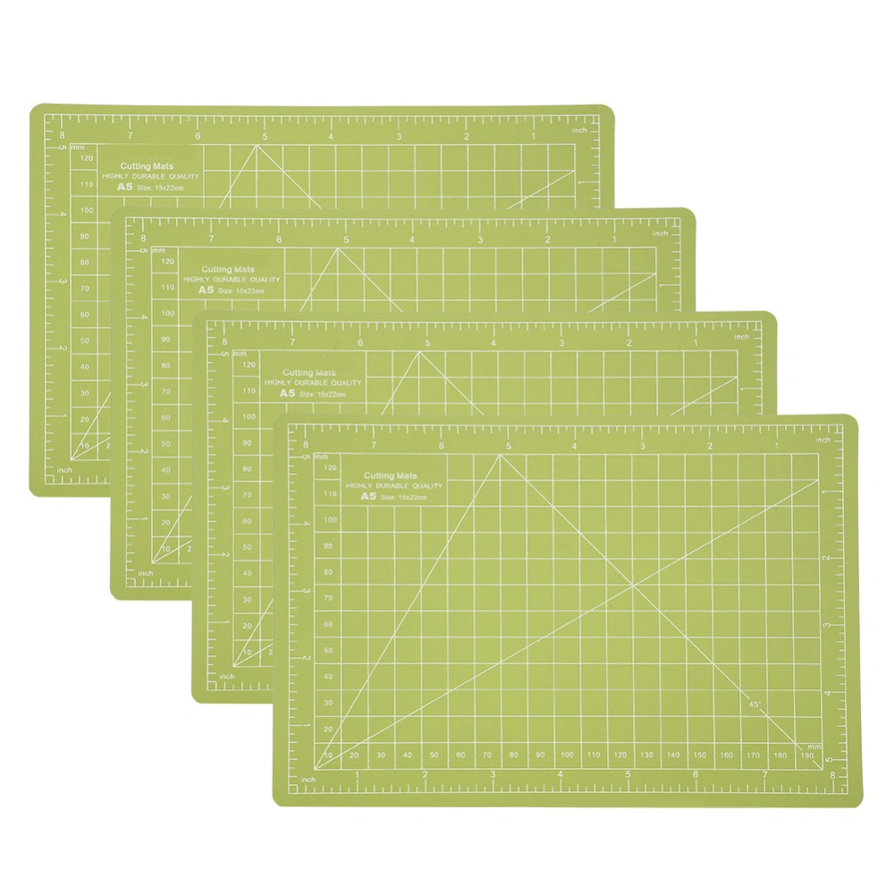 4Pcs Cutting Mat A5 Green Model Cut Pad Paper Rubber Stamp Engraving Scale Board