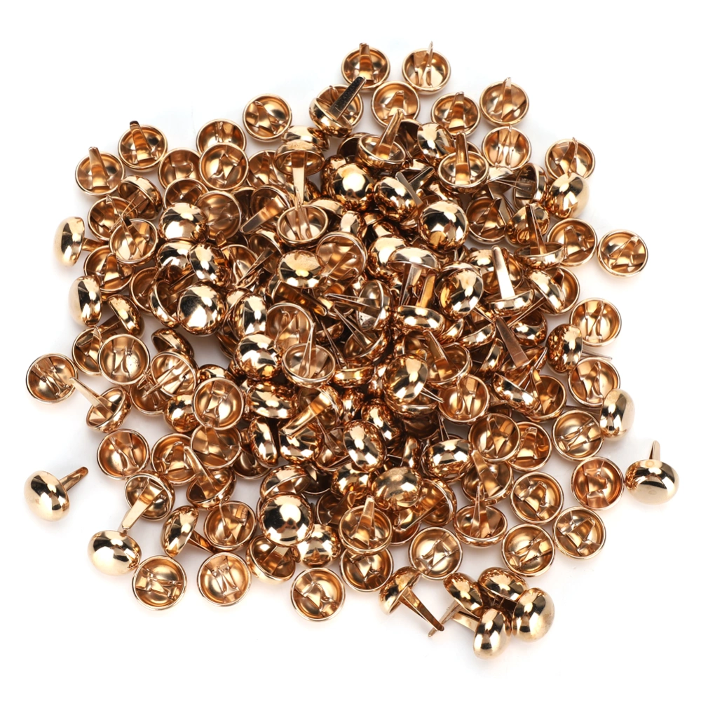 200Pcs Flat Feet Studs Mushroom Shaped Light Gold DIY Leather Bags Craft Accessories 15mm