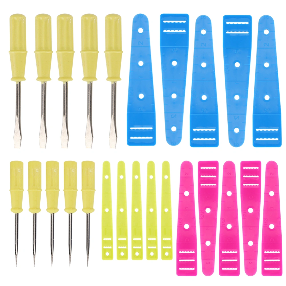 25Pcs Slot Screwdriver Set Band Threader Sewing Machine Repair Hand&#8209;Made Tools Steel + Plastic