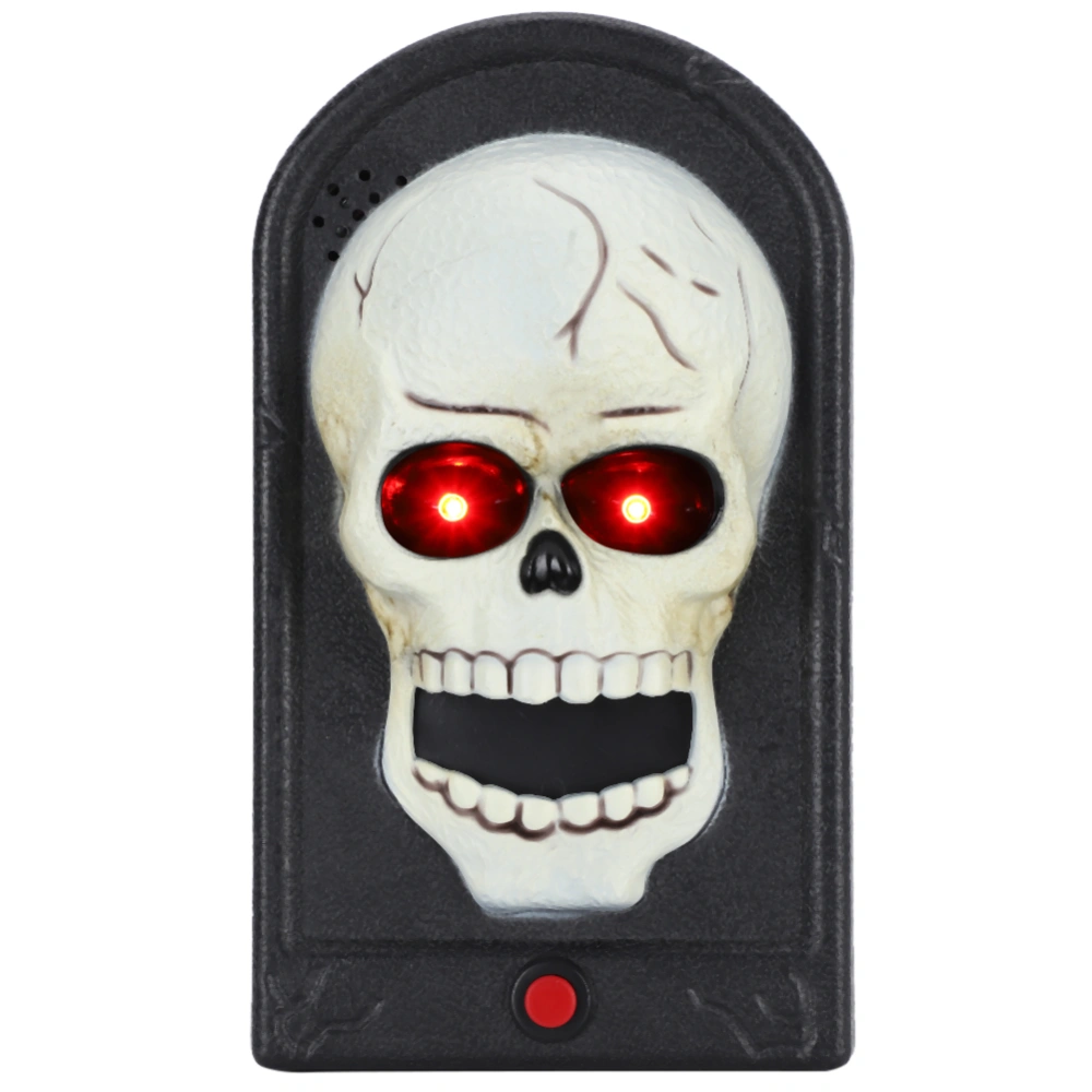 Halloween Creepy Skull Door Bell Haunted House Theme Party Door Bell Props with Light