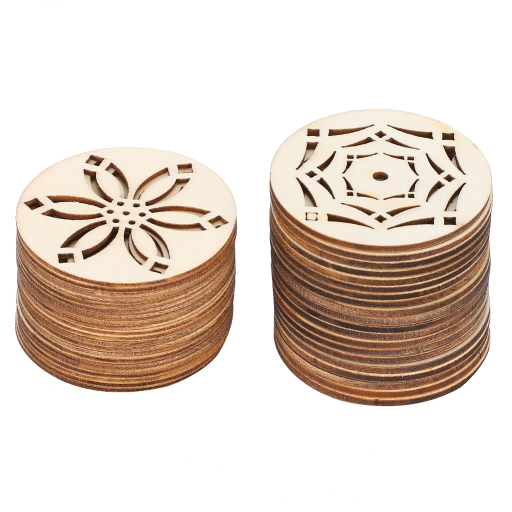 40Pcs Wooden Earrings Original Color Pattern Hollow Out DIY HandMade Craft Jewelry Accessories