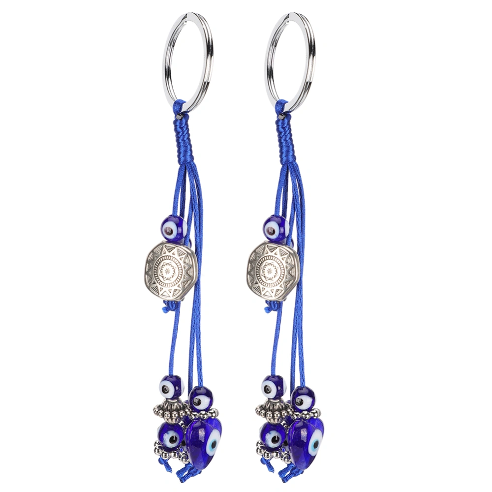 2Pcs Blue Eyes Keychain Creative Personality Key Ring Luggage Pendant Decorations