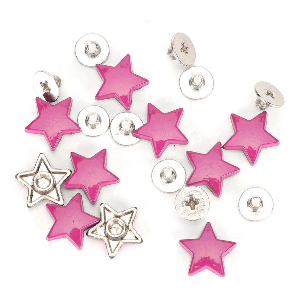 50 Sets Star Shape Rivet Screw Anti&#8209;Rust Clothes Decoration Accessories Zinc Alloy 12MM Flat(Purple )