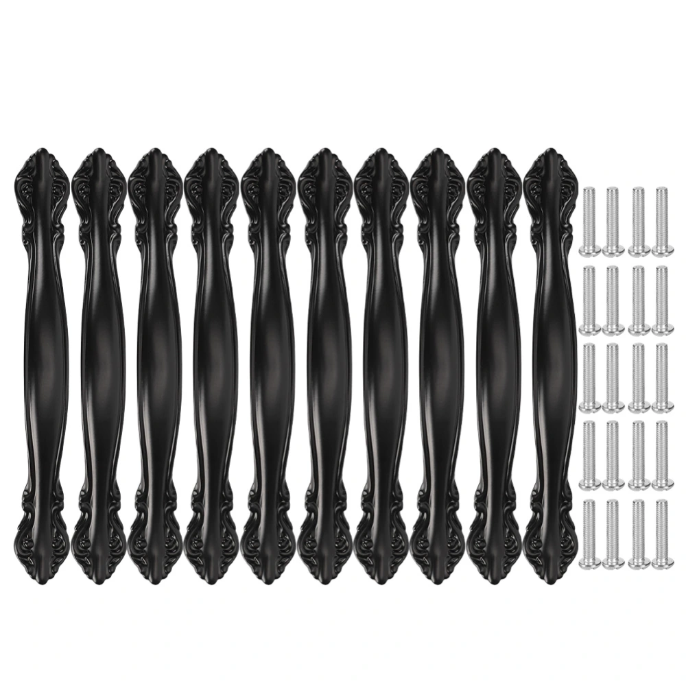 10 Sets Cabinet Handle Simple Style 96MM Door Pull Handles for Drawer Office Black