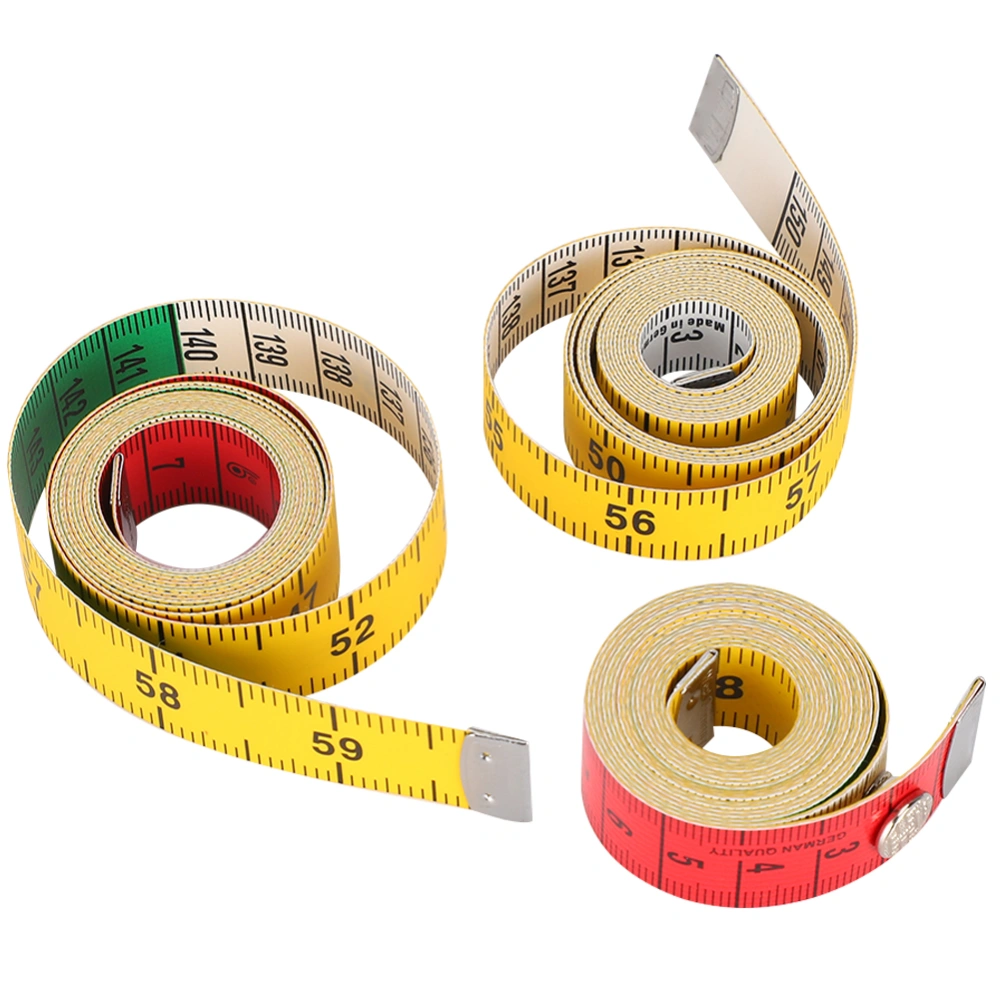 3Pcs Soft Measure Tape Sewing Clothing Tailor Double Scale Color Flexible Body Measuring Ruler