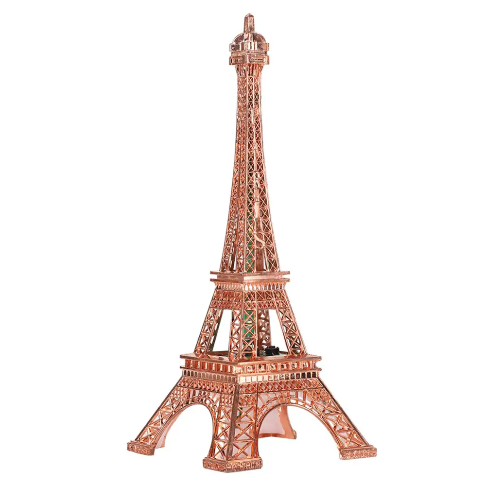 Tower LED Light Luminous Beautiful Home Decoration Metal Model Craft Gift Ornament