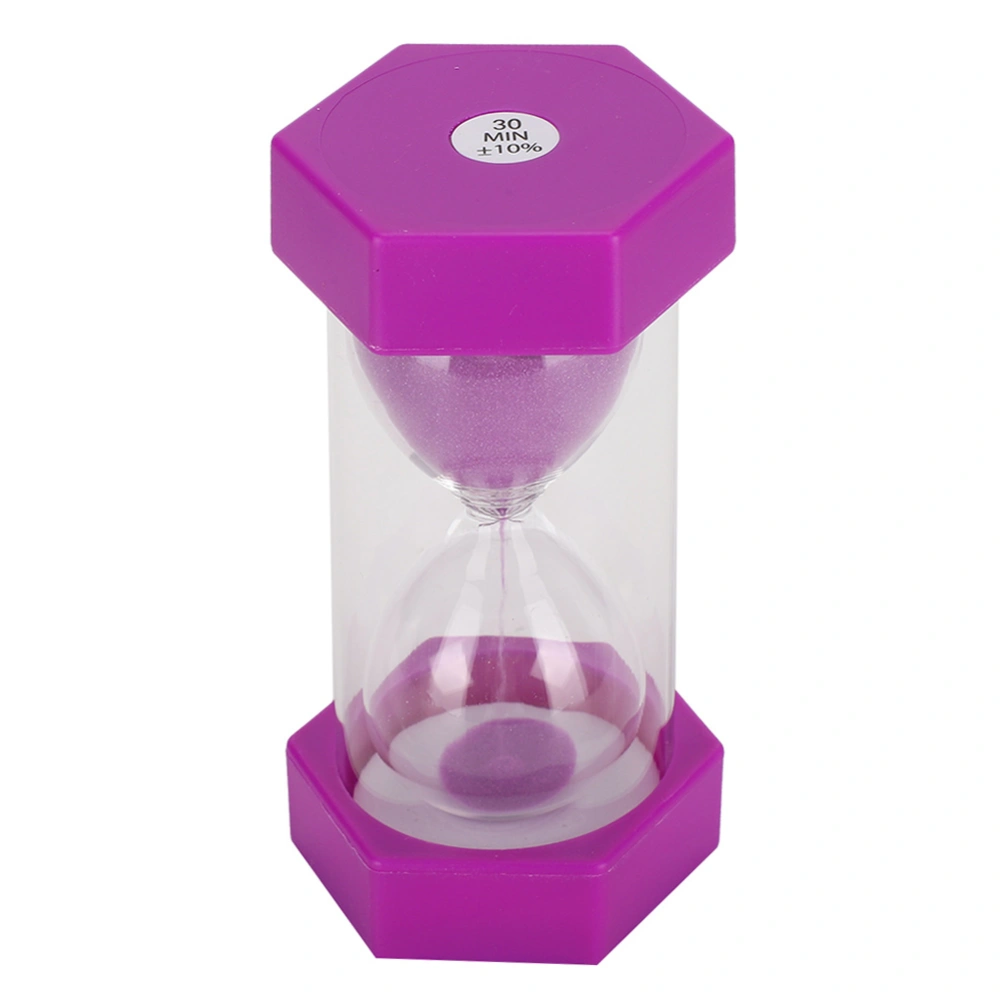 30mins Hexagonal Hourglass Desk Decor Sandglass Timer Purple Sand Clock Children Gift