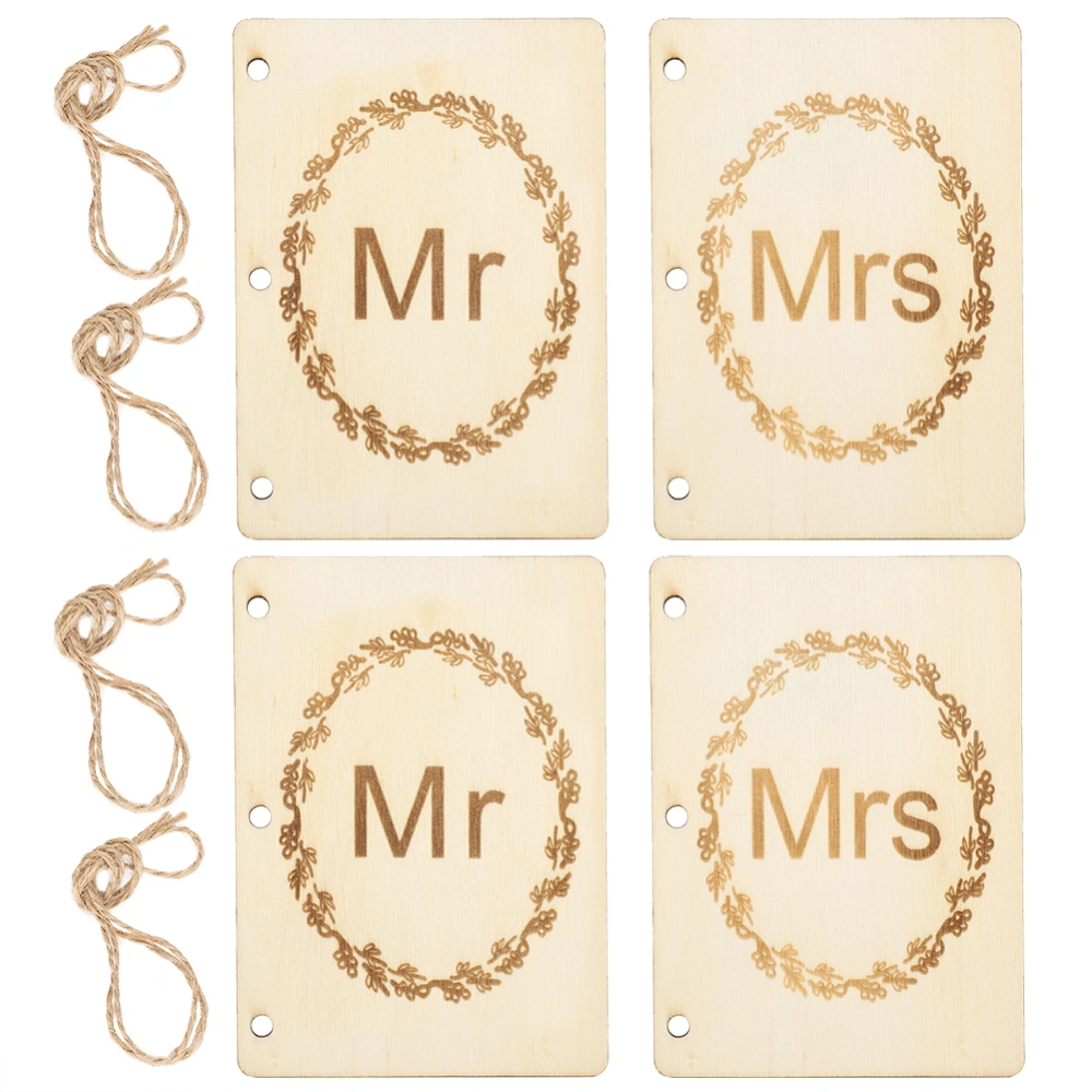 4pcs Wooden Oath Cards Wooden Greeting Cards Valentines Day Anniversary Wedding Cards