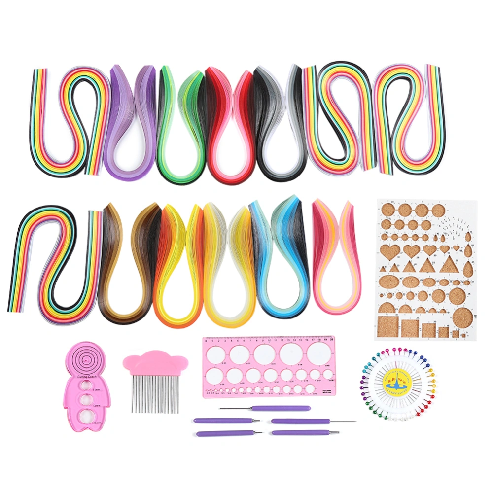 Paper Quilling Set Gradient Ramp Colorful Scrip DIY Hand&#8209;Made Art Craft Tool Kit