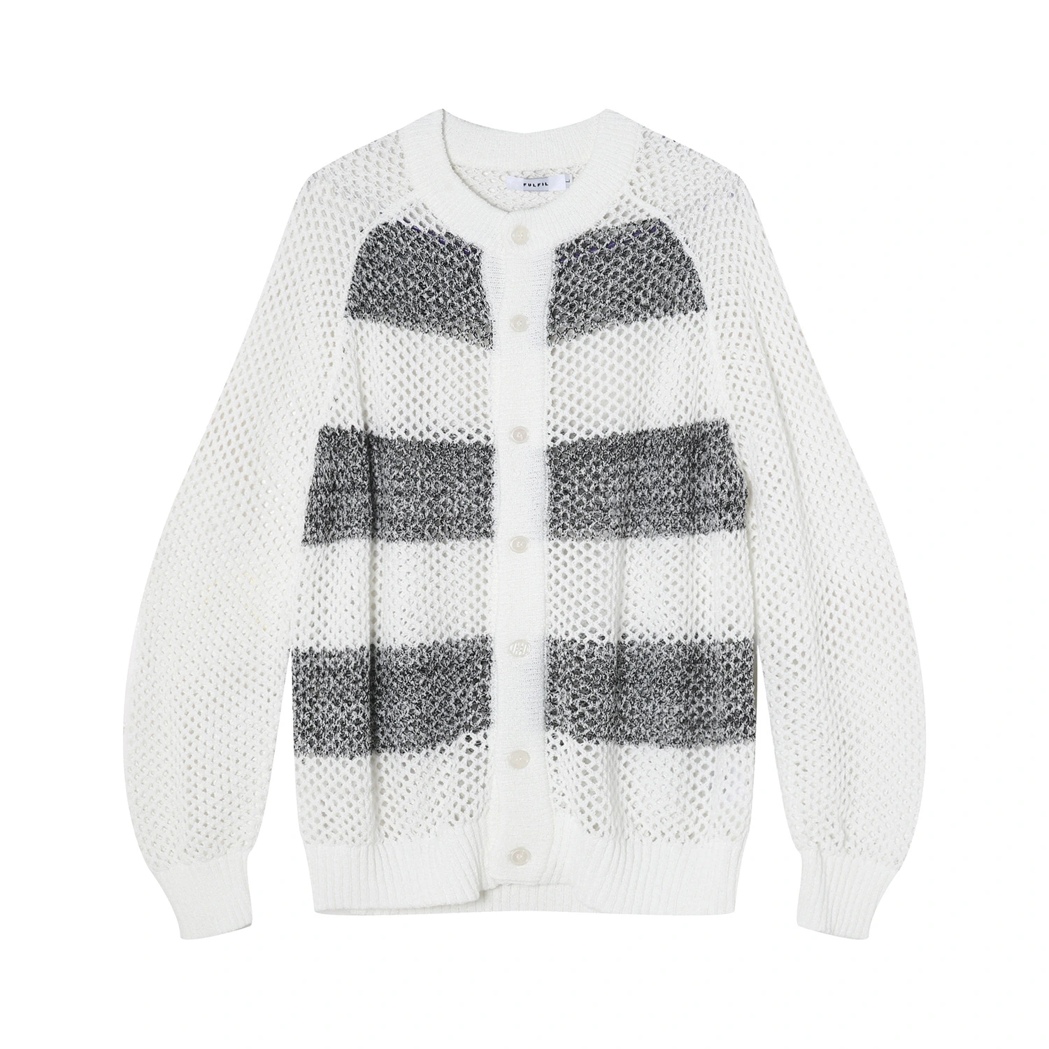 Autumn New Korean Style Contrast Color Striped Hollow Knitted Sweater Coat Ins