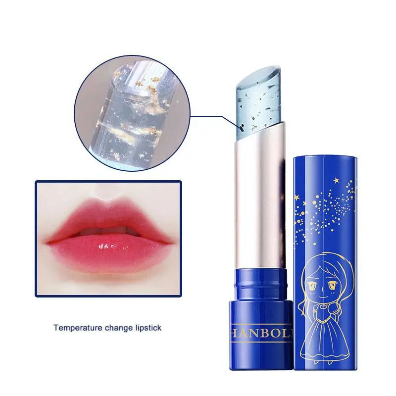 24K Color Changing Lipstick Rose Essential Oil Gold Foil Moisturizing Lip Balm Moisturizing Color Changing Lip Balm