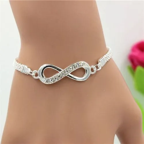 New Arrived Fashion Silver Infinity Bracelet Jewelry For Women Lovely Gift