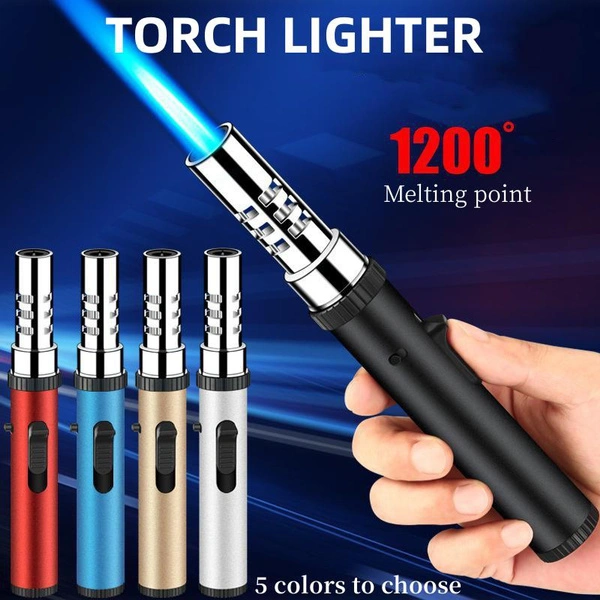 New Multipurpose High Temperature Spray Gun Turbo Lighter Cigar Lighter Metal Survival Adventure Torch Outdoor Barbecue Campfire Point Carbon Lighter