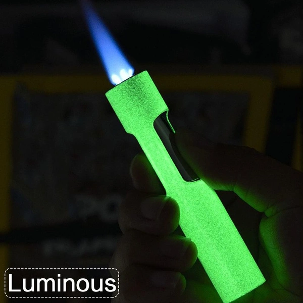 1PC Luminous Torch Windproof Lighter Refill Pen Metal Torch Male Push Lighter Gadget Gas Not Included