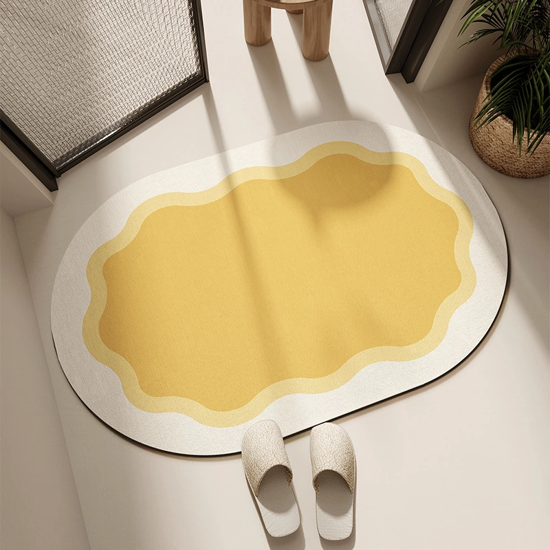 Diatom Ooze Cream Style Bathroom Toilet Floor Mat Hydrophilic Pad