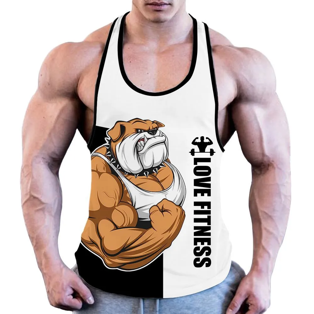 Men's Casual Fitness 3D Digital Printing Vest