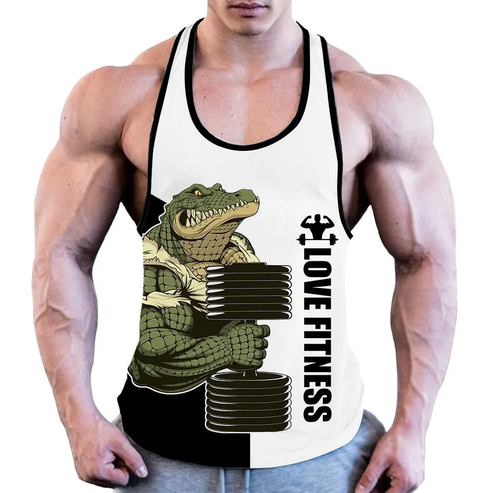 Men's Casual Fitness 3D Digital Printing Vest