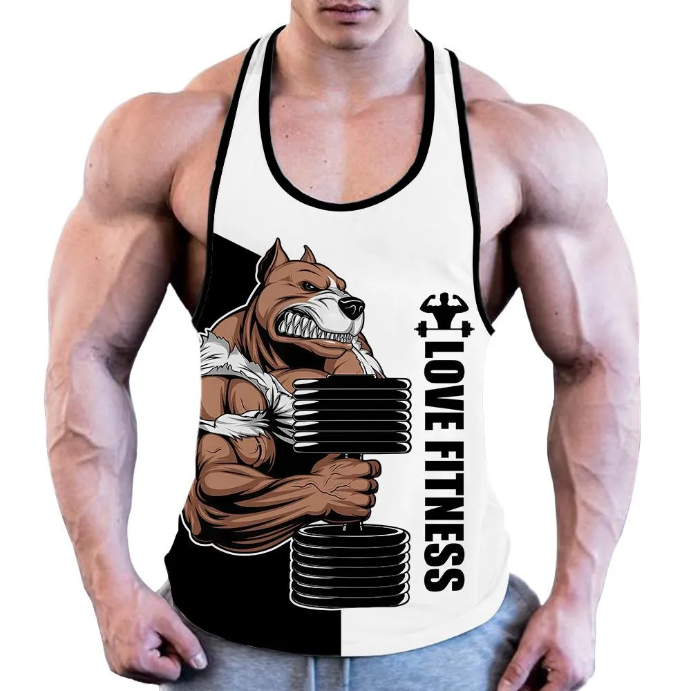 Men's Casual Fitness 3D Digital Printing Vest