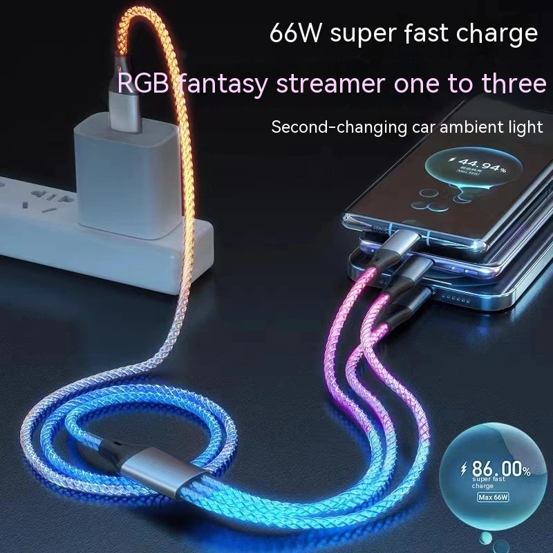 One-to-three Gradient Luminous Car Fast Charge Line