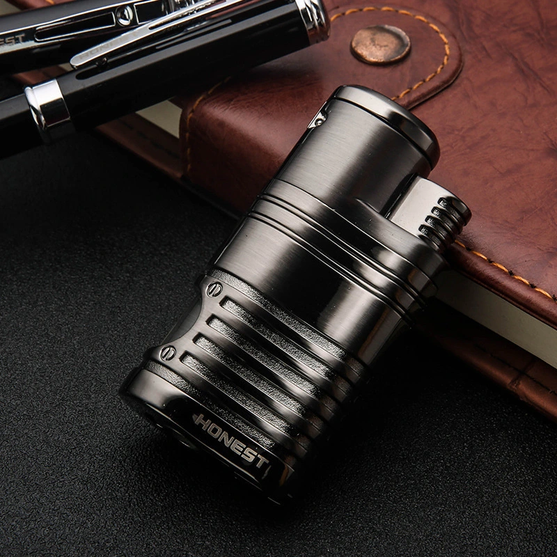 Metal Inflatable Four-straight Cigar Lighter