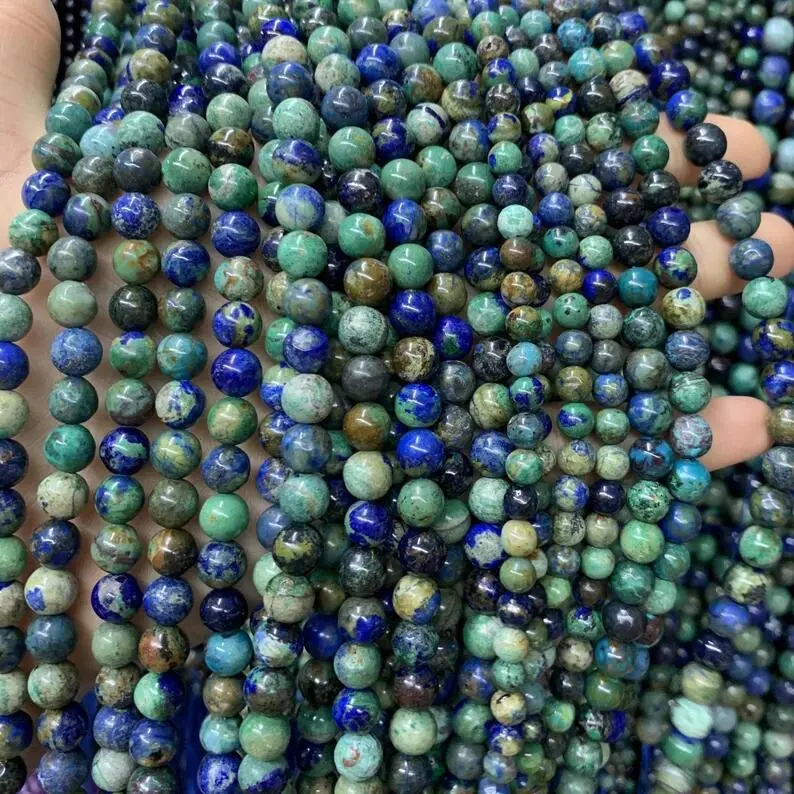 Tiger Eye Green East Mausoleum Agate Light Turquoise Round Beads