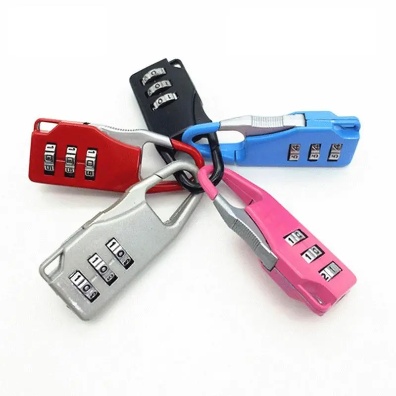 3 Dial Digit Number Code Password Combination Padlock Security Travel Safe Lock 5 Colors Optional